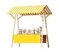 Stand de Marché en Bois Pliable, Étal de Marché Vente, Présentoirs Portables pour Marchés Paysans, Festivals, Salons d’Artisanat et Événements Commerciaux(Yellow,120x60x200cm)