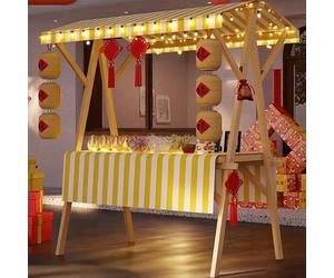 Stand de marché en bois Pop-Up Food Vendor Stand Stand pour Hot Dog, crème glacée, snacks, concession stand, design portable