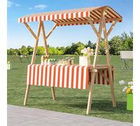 Stand De Marché Pliable, Chariot Alimentaire Portable Avec Auvent, Chariot De Vente Pour Extérieur, Présentoir Pliable, Usage Polyvalent(Orange 2,120cm/47.2in)