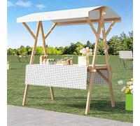 Stand De Marché Pliable, Chariot Alimentaire Portable Avec Auvent, Chariot De Vente Pour Extérieur, Présentoir Pliable, Usage Polyvalent(White 2,150cm/59in)