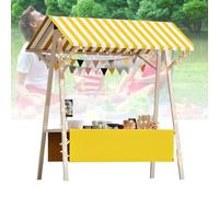 Stand de marché Pliable en Bois - Chariot Alimentaire léger avec auvent, idéal pour Les marchés de producteurs, Les événements en Plein air et Les Salons de l'alimentatio