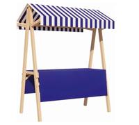 Stand de Marché Pliable et Portable avec Grand Plateau, Table de Présentation Robuste pour Vendeurs, Présentoir Repliable pour Marchés de Producteurs(Blue,120cm/47in)