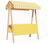 Stand de Marché Pliable et Portable avec Grand Plateau, Table de Présentation Robuste pour Vendeurs, Présentoir Repliable pour Marchés de Producteurs(Yellow,150cm/59in)
