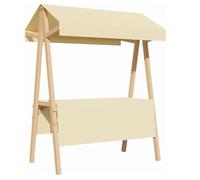 Stand de Marché Pliable et Portable avec Grand Plateau, Table de Présentation Robuste pour Vendeurs, Présentoir Repliable pour Marchés de Producteurs(Brass,150cm/59in)
