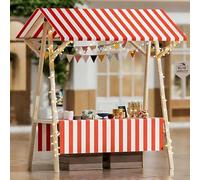 Stand de marché pliable portable en bois avec auvent - Montage rapide - Pour marchés agricoles, foires artisanales, événements en plein air, ventes alimentaires et festivals