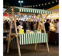 Stand de marché Pliable Violet, Chariot de Vente Portable avec auvent, présentoir pour Foire Artisanale, Stand Mobile Facile à Monter pour Boutique éphémère de marché Fermier