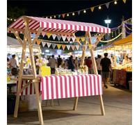 Stand de marché Pliable Violet, Chariot de Vente Portable avec auvent, présentoir pour Foire Artisanale, Stand Mobile Facile à Monter pour Boutique éphémère de marché Fermier