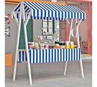 Stand de marché portable, Présentoir De Marché Aux Fleurs, Kiosque pliable, Glaces Et Hot-Dogs - Stand De Vente, les marchés agricoles et les foires(Blue,120cm/47.2in)
