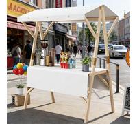 Stand de Marché Portable, Stand Marché Chariot Pliable, Présentoir pour Vente de Nourriture, pour Aliments de Rue et Marchés(White,120cm/47in)