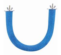 Stand de perchoir du perchoir | Authentic Wood & Quartz Sand Bird Toy pour Le Bec/grincement de la Griffe | Rack de Cage détachable pour l'exercice et Le Jeu | Bleu/Rouge (Blue)