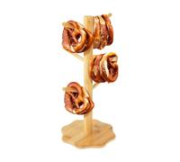 Stand de service de bretzel en bois - arbre d'affichage de collation de beignet, comptoir léger six piliers | Rack de longue durée d'organisateur durable, outil pour les saucisses cafes kitchens hôtel