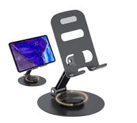 Stand De Téléphone Rotatif - Colonne Montante Mobile Universelle, Gousse De Base Pliable | Rotateur De Clip De Support Réglable, Station De Montage De Plaquette De Bureau, Swivel Joint De Girou