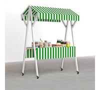 Stand de vendeur de chariot à casse-croûte - Cadre de stand de marché pliable pour présenter des desserts et des collations, design portable pour une utilisation en extérieur