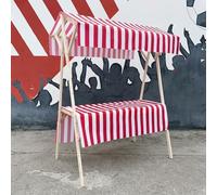 Stand de vendeur en bois avec auvent, chariot de marché pliable et portable, présentoir pour chariot de marché, chariot de vente pliable, chariots alimentaires à vendre, pour l'extérieur, ch