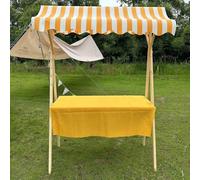 Stand De Vente Ambulant Pliable, Stand De Concession À Ossature Bois Pour Marchés Fermiers, Foires, Salons Artisanaux Et Plages, Chariot À Roulettes(Yellow - W/Wheel,W 150CM/59in)