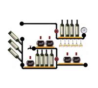 Stand de vin Casier à vin Tuyau en Fer Refroidisseur de Maison Murale étagère décorative Style Industriel créatif Support d'affichage de Bouteille