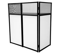 Stand DJ Cabine Professionnel Table Mixage Étagère Tablette Pliable Portable Paravent Léger Encadrement Métallique Panneaux en Maille Gestion Câbles [Couvertures, Crochets & Sac de Transport INCLUS]