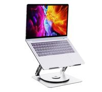 Stand d'ordinateur portable pour le bureau, colonne montante pour ordinateur portable ergonomique | Porte-ordinateur rotatif à 360 degrés réglable avec ventilateur de refroidissement - Support de carn