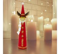 Stand Figure renne écharpe Temps de l'Avent Noël rouge blanc or brun Tricot Décoration Eglo 41265