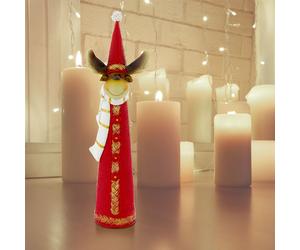 Stand Figure renne écharpe Temps de l'Avent Noël rouge blanc or brun Tricot Décoration Eglo 41265