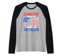 Stand for The Flag Kneel for The Fallen Combat Memorial Day Manche Raglan