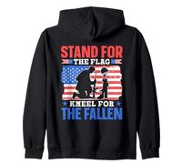 Stand for The Flag Kneel for The Fallen Combat Memorial Day Sweat à Capuche