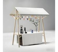 Stand Marché Chariot Pliable, Camions-restaurants avec Auvents, Présentoir pour Vente de Nourriture, pour La Vente de Produits Alimentaires(White)