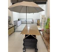Stand Marché Chariot Tout-terrain avec Parapluie, Remorque Mobile, Kiosque de Vente de Nourriture, Étals de Marché de Hot-dogs, Chariot à Pousser(Table Width 118cm(46 1/2"))