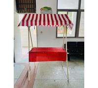 Stand Marché Vendeur Ambulant Pliable Vendant Des Produits Alimentaires Sur Roulettes, Présentoir de Marché Pliable avec Auvent, Étagère de Concession Légère(Width 120cm(47"))