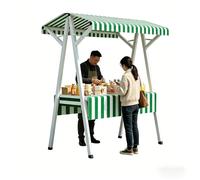 Stand Pliable for événement, Étal de Marché Mobile avec Auvent, Chariot de Sol Portable Multi-Usage for Marchés, Événements Extérieurs et Étalages de Nourriture de Rue(Green,51x24x79in/130x60x200cm)