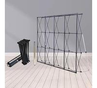 Stand Pop-up Pliable en Tissu occultant de 2,3 x 3 m, présentoir Droit pour expositions, Salons Professionnels, présentoir en Fer pour marché/Magasin (2,3 x 5,3 m)