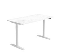 STAND PRO - Bureau réglable en hauteur électriquement Blanc/Marbre