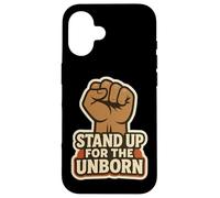 Stand Up for The Unborn Pro-Life Poing surélevé rétro Vintage Coque pour iPhone 16