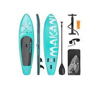 ECD Germany Stand Up Paddle Board Gonflable Makani | 320 x 80 x 15 cm | jusqu'à 120 kg | PVC | Turquoise | Pompe à Air Pagaie Sac de Transport Accessoires | Planche de Surf | Sup Board Paddling