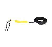 Stand Up Paddle Board Planche de Surf Laisse de Jambe à Ressort Enroulée Cordon PU Super Fort Manchette de Cheville Réglable Tenue Confortable pour Surf Body Board Hommes Femmes (Jaune)
