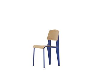 Standard Chaise de Salle à Manger Prouvé Bleu Marcoule/Chêne
