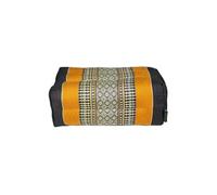 Standard - Coussin de Yoga et Méditation en Kapok Naturel - Black Orange - Confort Optimal, Posture Alignée, Coutures Renforcées - Léger, Compact et
