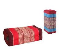 STANDARD - Lot de 2 Coussins de Yoga et Méditation Standard Zafu -Bourgogne Bleu / Rouge Bourgogne - Kapok Haute Densité 100% Naturel - Confort et Fermeté - Stabilité d'Assise Bourgogne Bleu / Rouge B