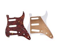Standard Pickguard Pour Guitare Électrique Pickguard De Guitare Électrique Professionnel SSS 11 Trous Feuille Cuivre ST Remplacement Pièces Modernes(Brown)