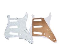Standard Pickguard Pour Guitare Électrique Plaque À Gratter Professionnelle En Cuivre SSS 11 Trous Feuille St Standard Pour Guitare Électrique Plaque Gratter Durable(White 4ply)