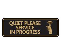 Standard Quiet Please Service In Progress Panneau Noir/doré Grand format