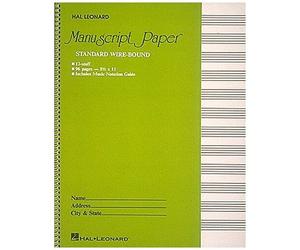 Standard Wirebound Manuscript Paper Green Cover 12 Staves Per Page Music Notation Guide For Composers Students And Musicians Hal Leonard Spiral-Bound Staff Paper