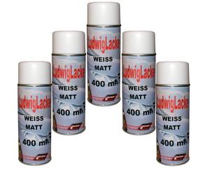 Standardspray Lot de 5 Bombes de Peinture Blanc Mat 400 ML