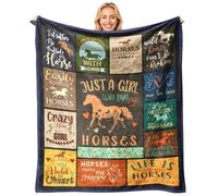 standhustle Couverture sur le thème des chevaux pour filles et femmes - Just A Girl Who Loves Horse 127 x 152,4 cm - Cadeau de Noël et d'anniversaire pour les amateurs de chevaux, adolescentes