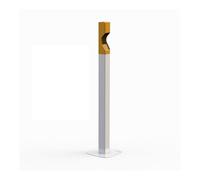 Standing ashtray, Cendrier colonne for fumeurs d'extérieur en acier inoxydable | Poubelle à cigarettes professionnelle for centres commerciaux et espaces publics,Ash tray outdoors(Yellow+White)