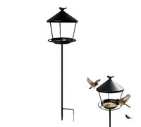Standing Bird Feeder - Weatherproof Anti-Waste Station, Standing Feeder Tray for Garden, Robust Feeding Stand, Heavy-Duty Metal Frame with Double Mesh Base, Stable Support Set for Wild Bird Feeding