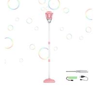 Standing Bubble Blower - with Light and Music Summer Outdoor Toy, 53-119cm Height Adjustable Bubble Machine for Kids, Boys Girls Outdoor Lawn Garden Party Wedding Summer Play, Pole | for Children Ente