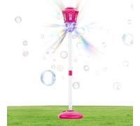 Standing Bubble Machine, Rechargeable Automatic Toy, Professional Bubble Machine with Light and Music for Outdoor Indoor Party Summer Play Lawn Wedding Garden 1-Pack Professional Backyard Gear 28x19cm