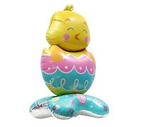Standing Bunny Balloon - 59 Inch-60g 3D Self Supporting Foil | Large Easter Rabbit Decoration | Cute Cartoon Animal For Birthday Spring Shower, Indoor Outdoor Farmhouse Party Garden Ornament