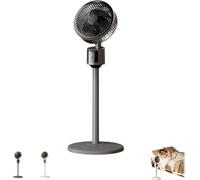 Standing Fan Whole Room Air Circulator, 3 Speeds 90° Oscillating Pedestal with Adjustable Height, USB Powered Floor Fan for Bedroom Home and Office,Black